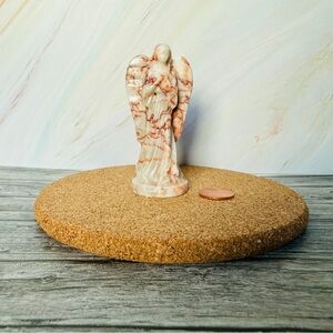 Natural Red Vein Jasper Angel Carving Crystal Healing Gift Meditation Reiki